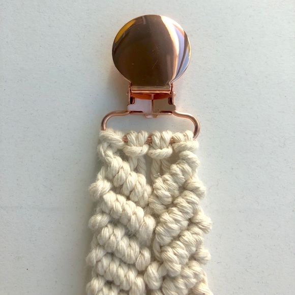 Handmade Macramé Pacifier Clip - Picture 3 of 7